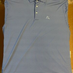 Rhoback Royal Blue and White Houndstooth Polo